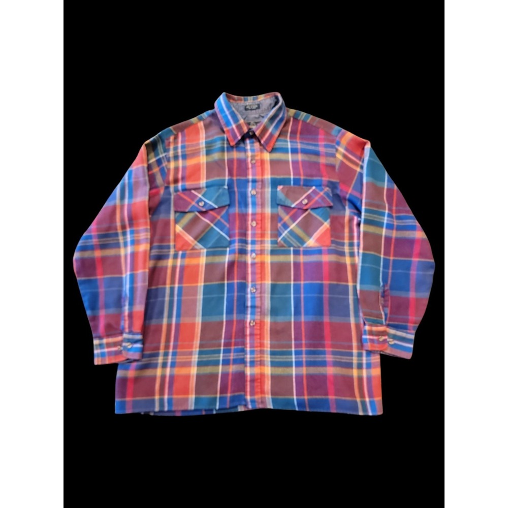 XL - Backpacker Sportswear Flannel Shirt Plaid Button Up Cabincore Farmcore